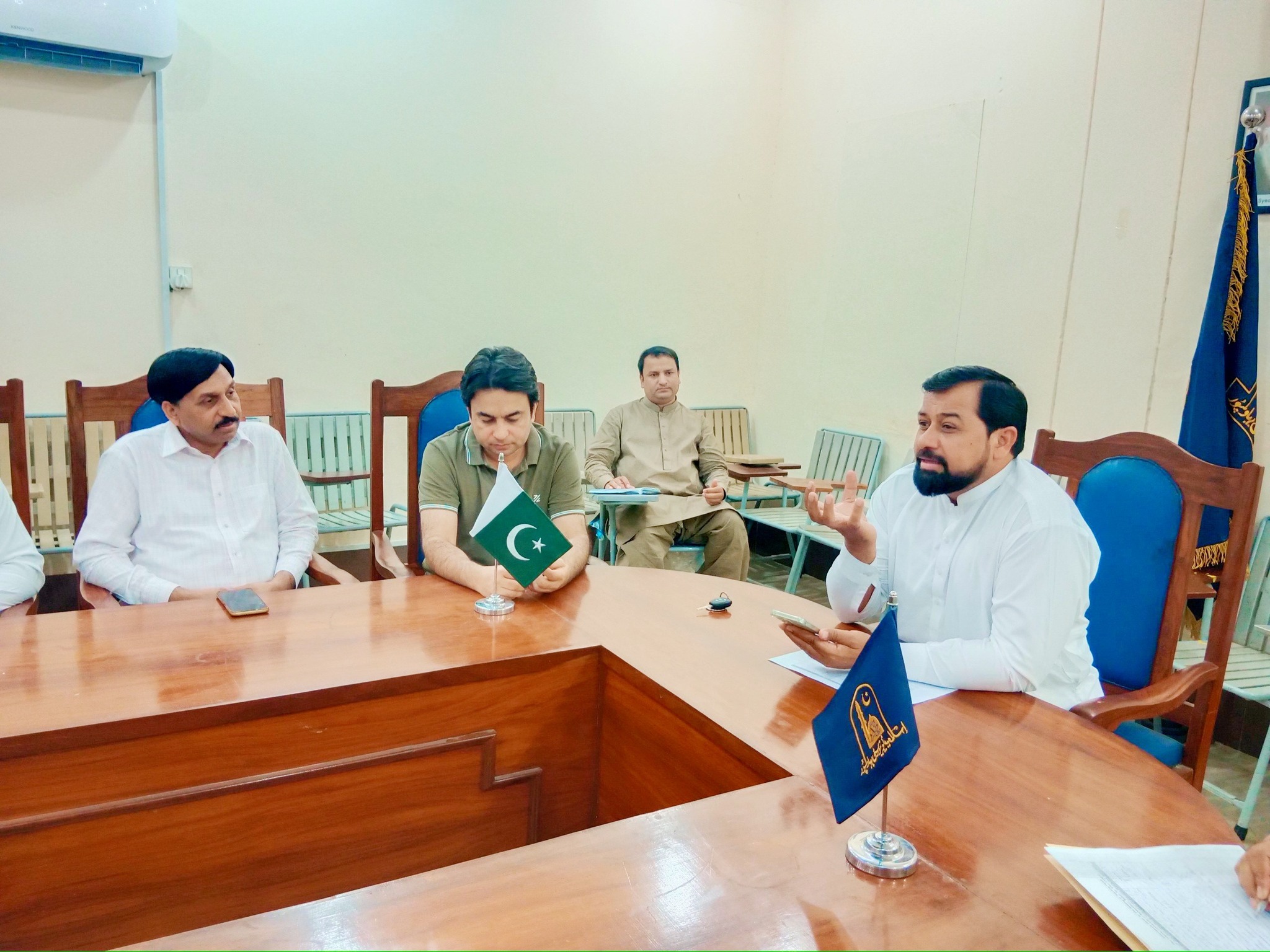 A meeting of the Heads of Teaching Departments and the Incharge Examinations was held at executive meeting hall.