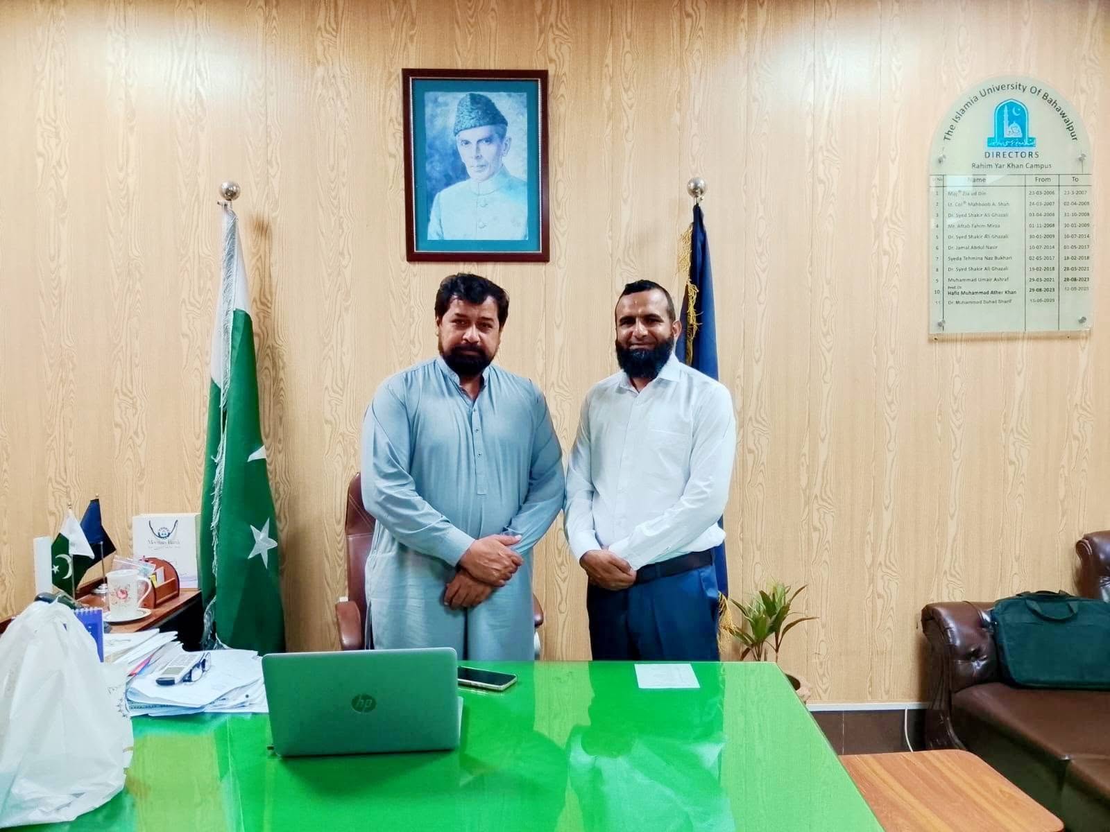 Mr. Naeem Habib, Additional Treasurer, Thal University Bhakkar, visited The Islamia University of Bahawalpur, RYK campus